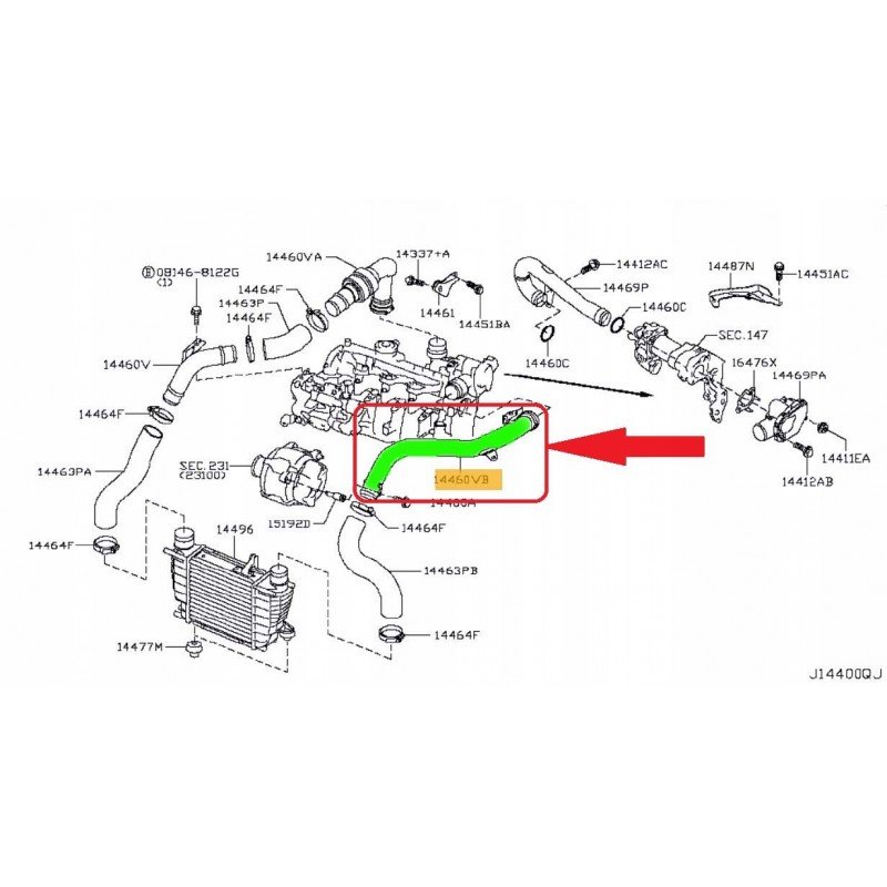 MANICOTTO/ TUBO TURBO INTERCOOLER NISSAN JUKE NV 200 1.5 DCI