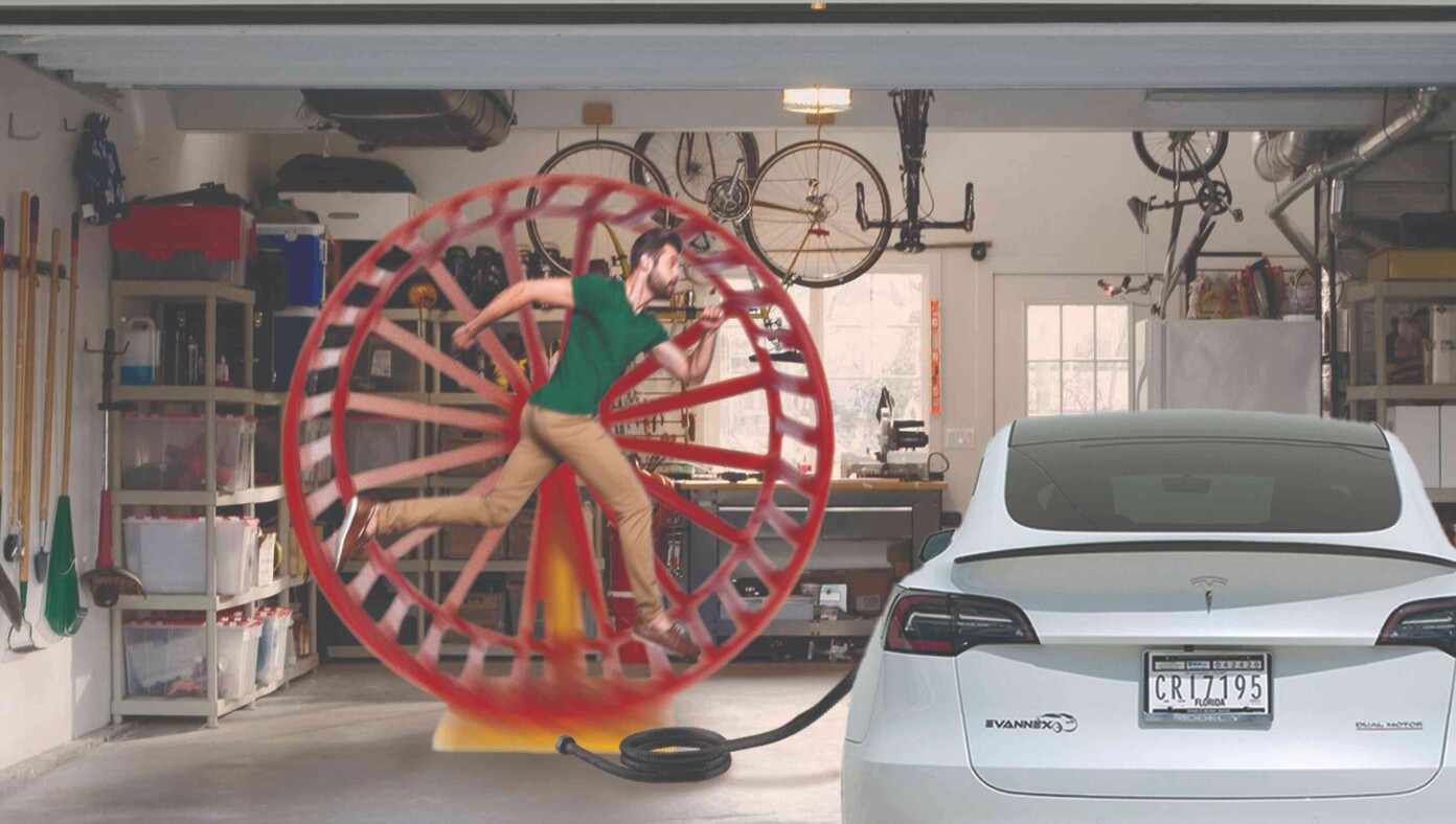 Calif a Giant Hamster Wheel to Charge your EV Thee RANT