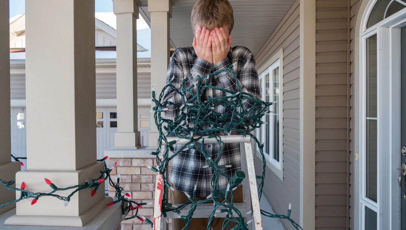 Dad Spends 12 Hours Untangling 3 Feet Of Christmas Lights Babylon Bee