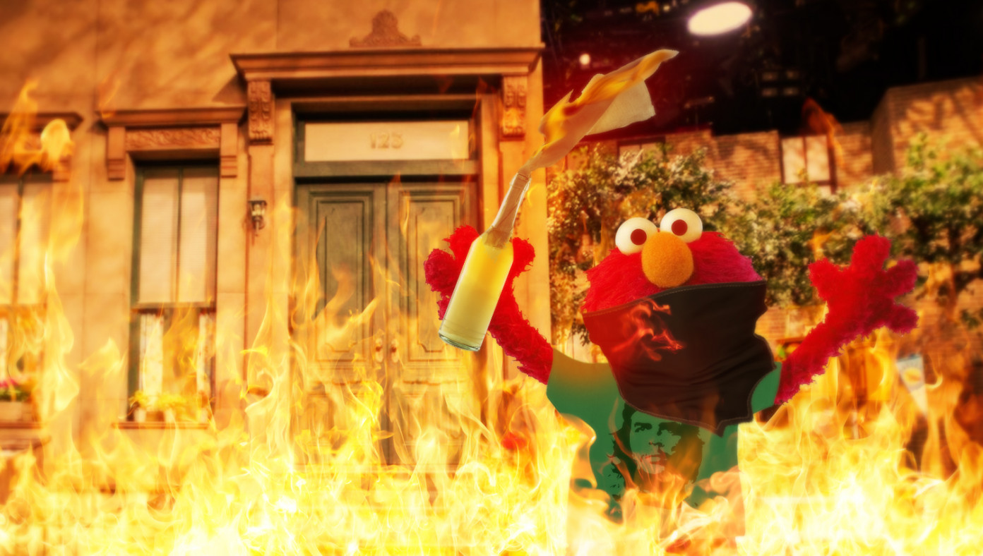 In New Sesame Street Episode, Elmo Joins Antifa And Torches Local