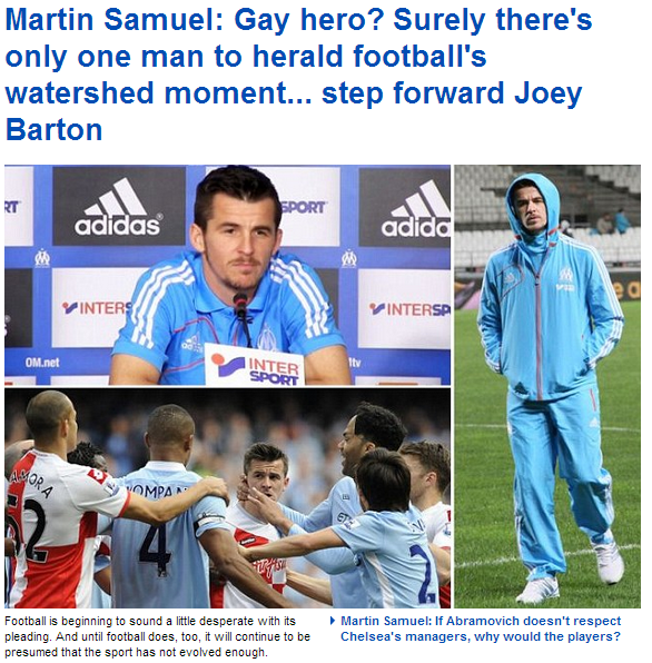 Martin Samuel Believes That Joey Barton Should Come Out As Gay. Balls.ie