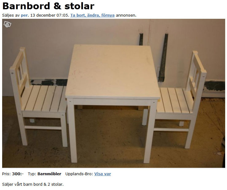 Barnbord Stolar Barnbord & stolar