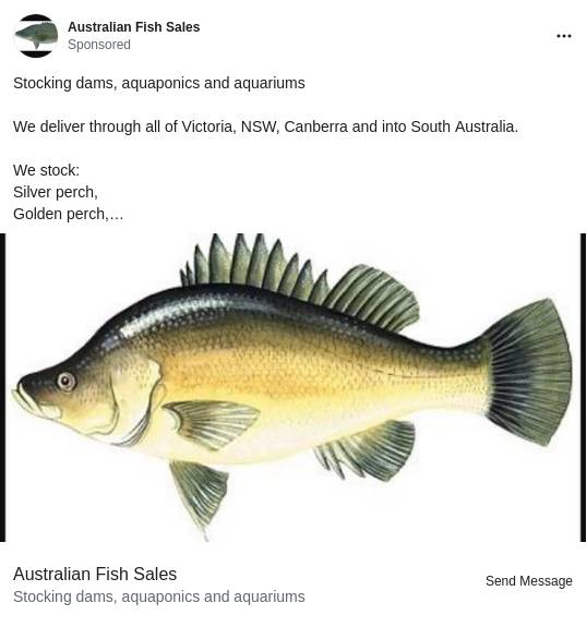 Australian Fish Sales FB page Ad