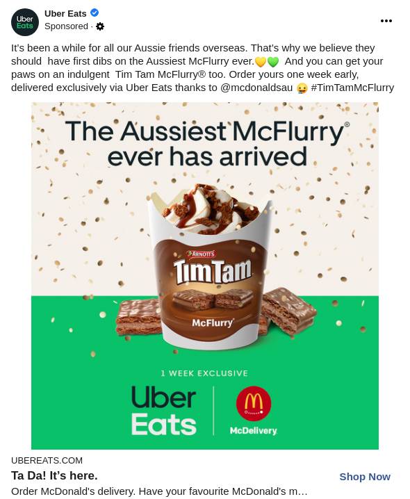 McDonald's Delivery Online Menu Order McDonald's Near Me Uber Eats Ad