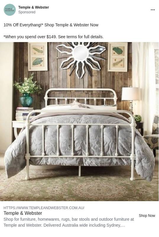 Rawson & Co Ivory White Carter Metal Bed Frame Temple & ster Ad