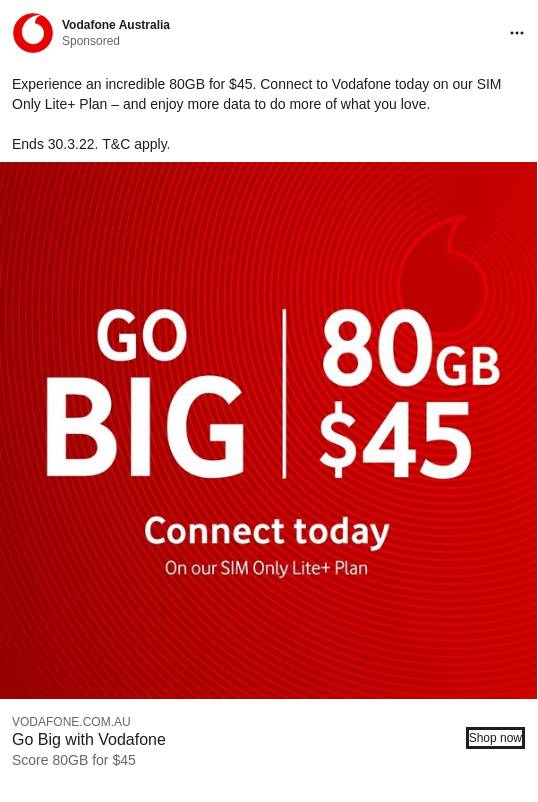 SIM Only and BYO Mobile Phone Plans Vodafone Australia Ad