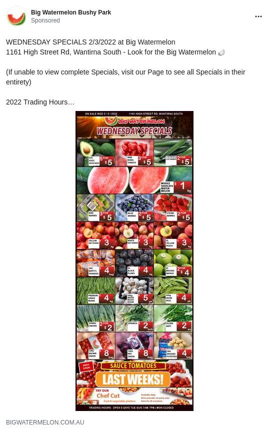 Fruit and Vegetable Wholesalers Melbourne Big Watermelon Ad Bigdatr