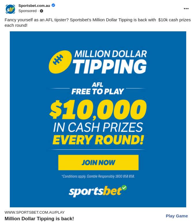 Sportsbet Ad Bigdatr