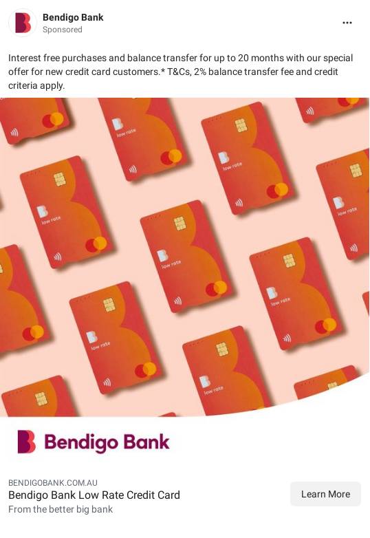 Bendigo Bank Ad