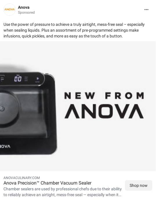 Anova Precision™ Chamber Vacuum Sealer Anova Culinary Ad Bigdatr