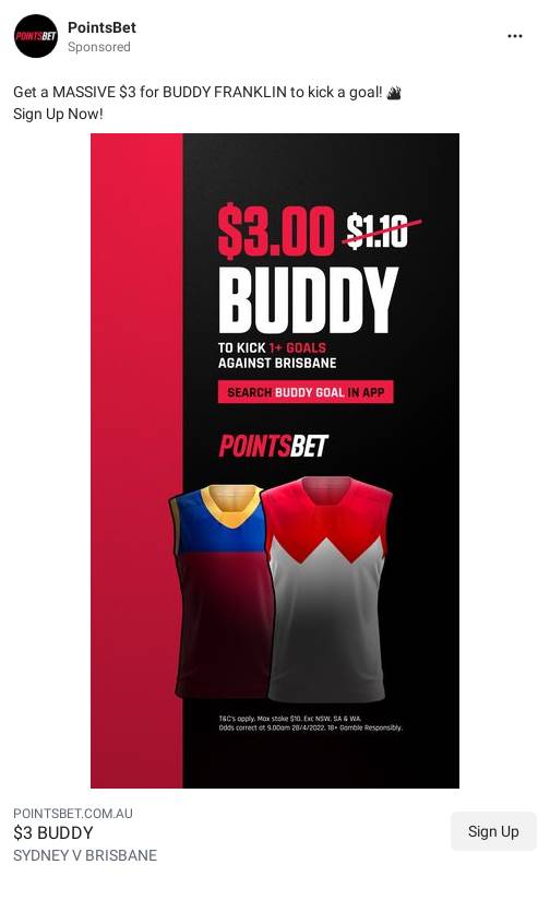 Pointsbet Ad