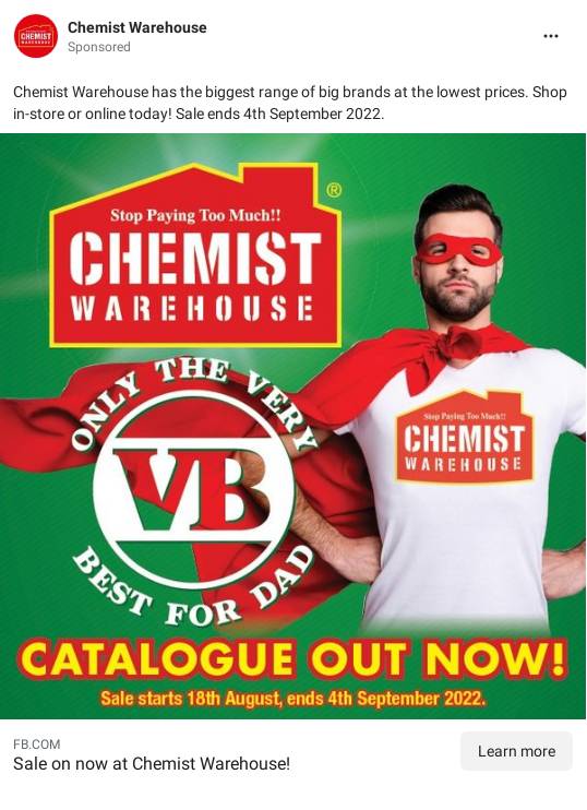 Chemist Warehouse Ad Bigdatr