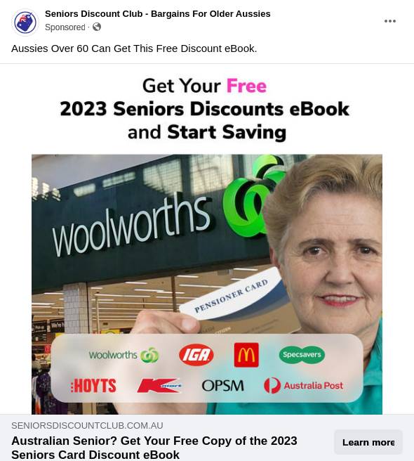 FREE eBook The Ultimate Seniors Card Discount Guide You'll never