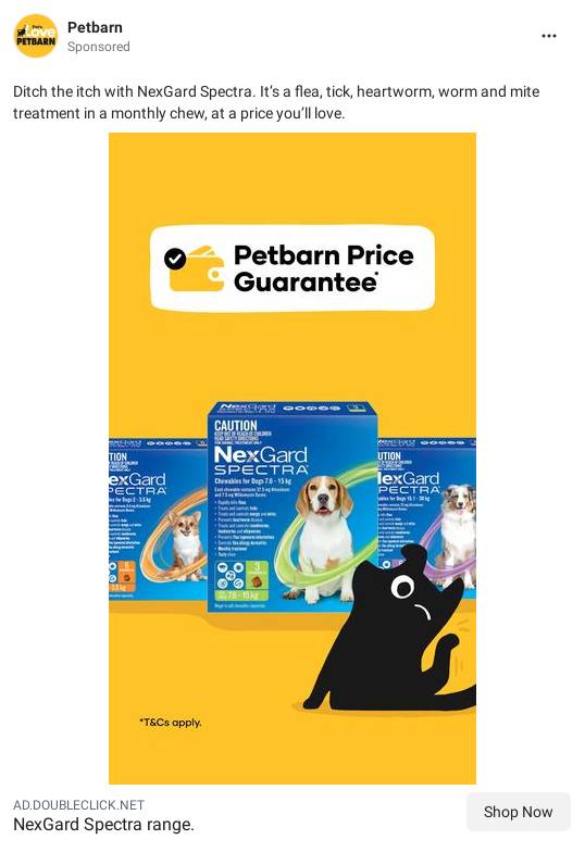 NexGard Spectra Flea, Tick & Worm Control Petbarn Ad Bigdatr