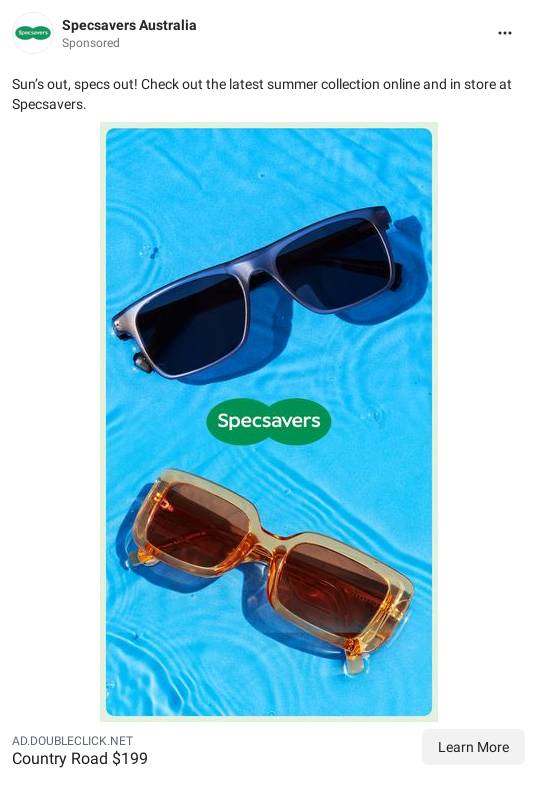 Prescription & Designer Sunglasses Specsavers Australia Ad
