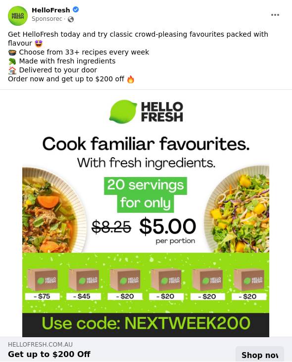 HelloFresh Fresh Ingredients Delivered Weekly Ad Bigdatr