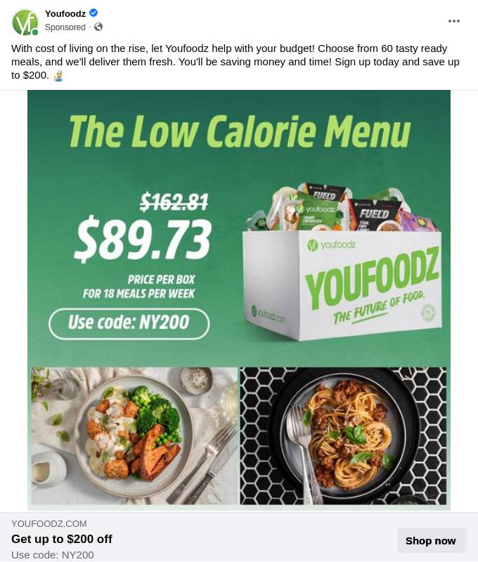 Youfoodz Meals from 4.67 each! Ad