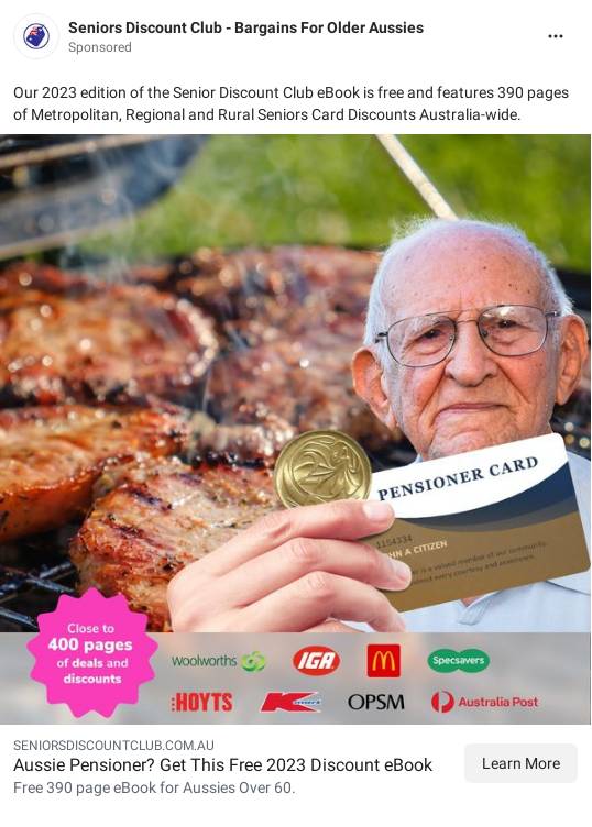 Seniors Discount Club Ad Bigdatr