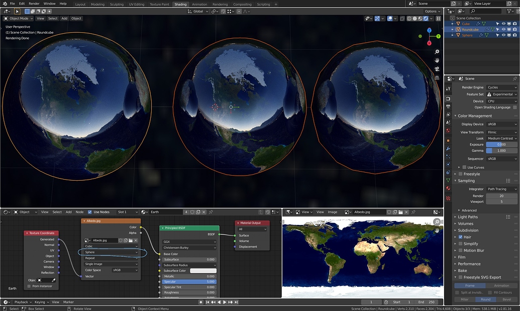 Spherical textures on cube Materials and Textures Blender Artists