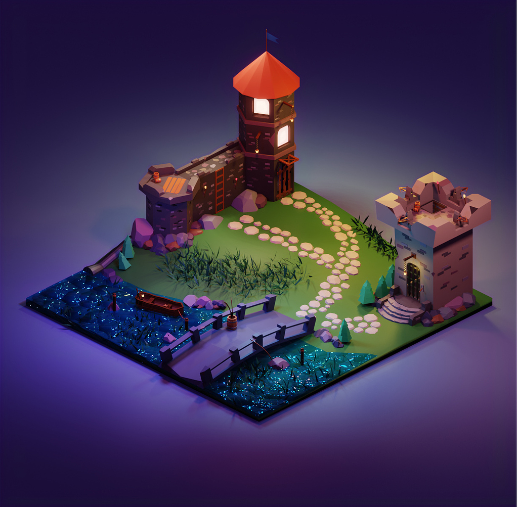 Low Poly Castle Finished Projects Blender Artists Community