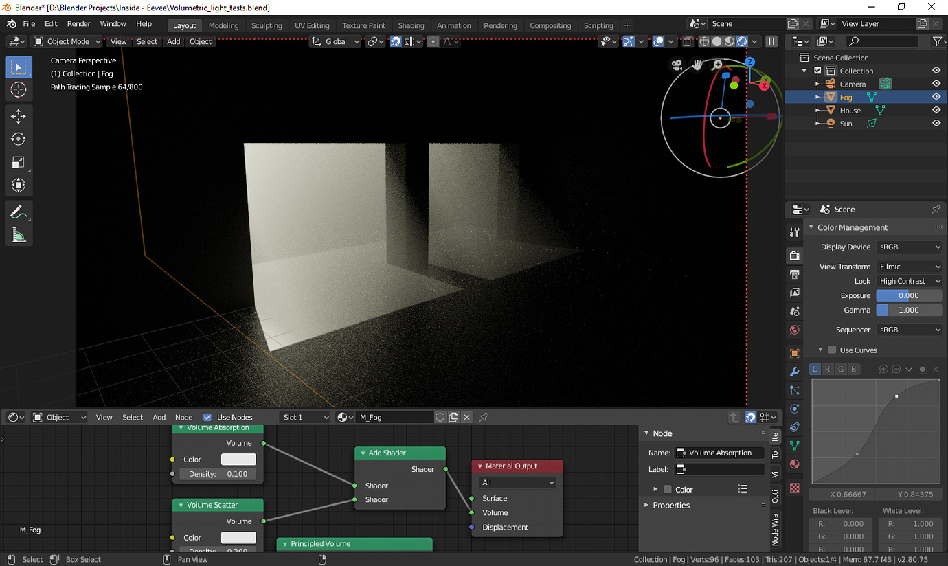Volumetric lights and shadows in Cycles Lighting and Rendering