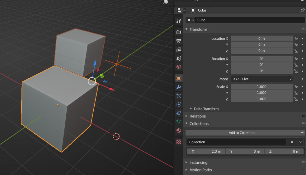 How do you control the origin point of collection instances? Basics