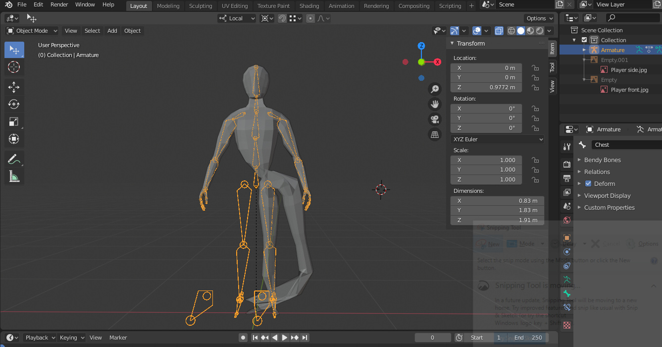 Mesh deforms when parenting armature with automatic weights Animation