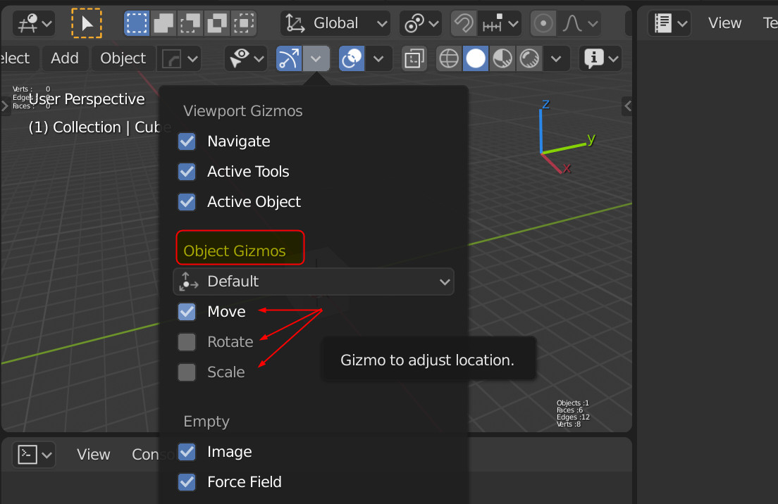 Gizmo for objects selection Basics & Interface Blender Artists