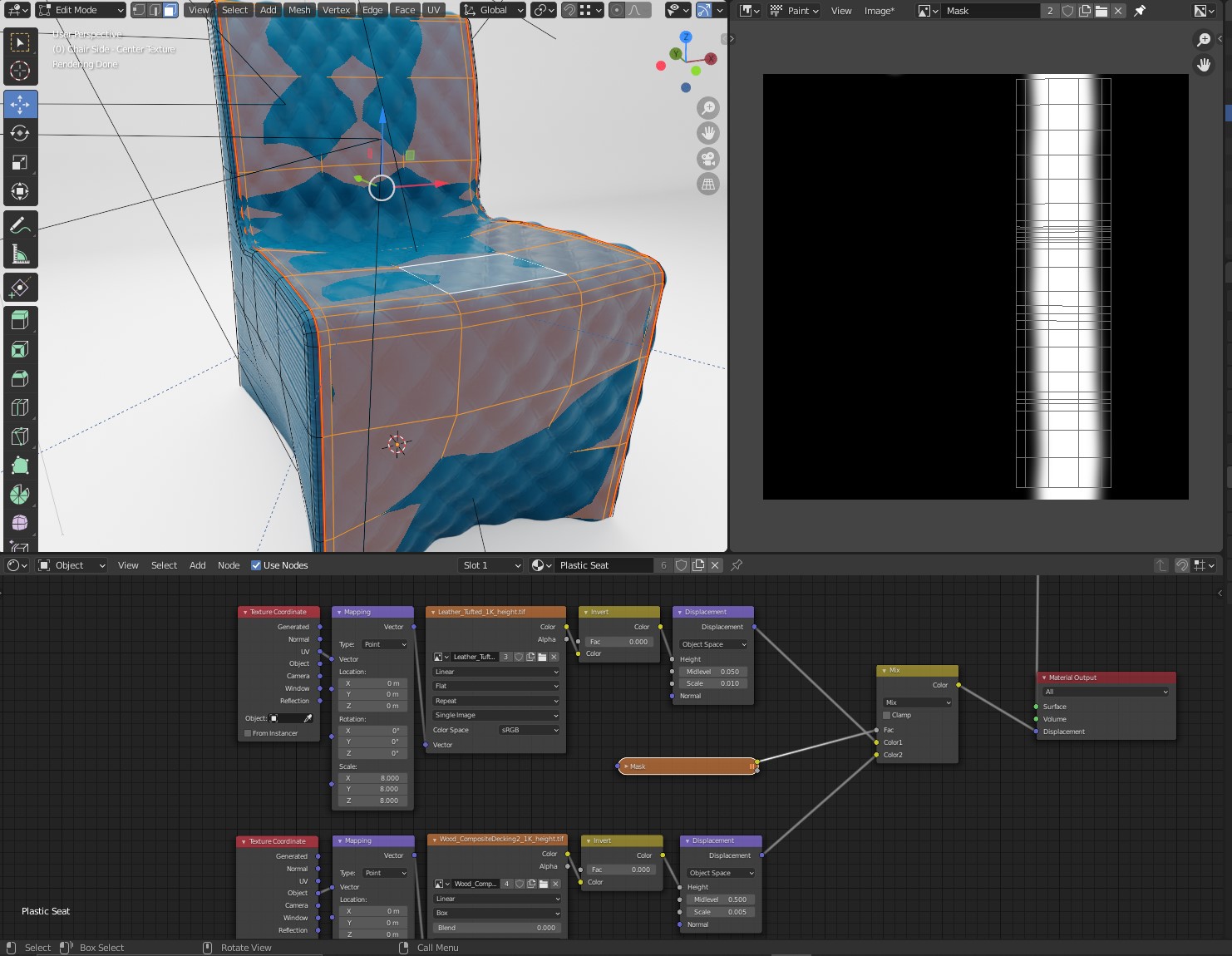 Best practice to make a transition between two displacement maps