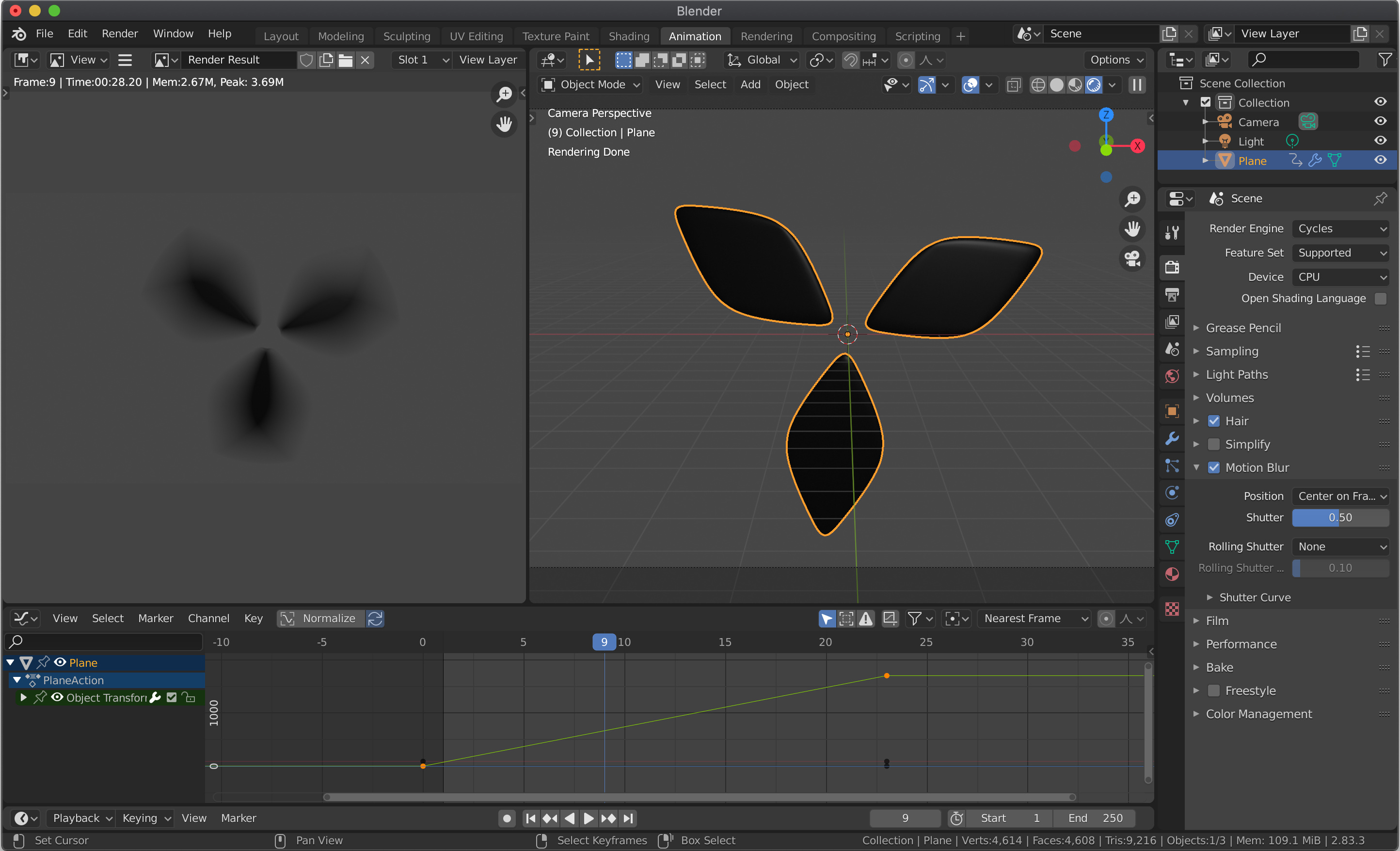 Propeller motion blur animation Animation and Rigging Blender