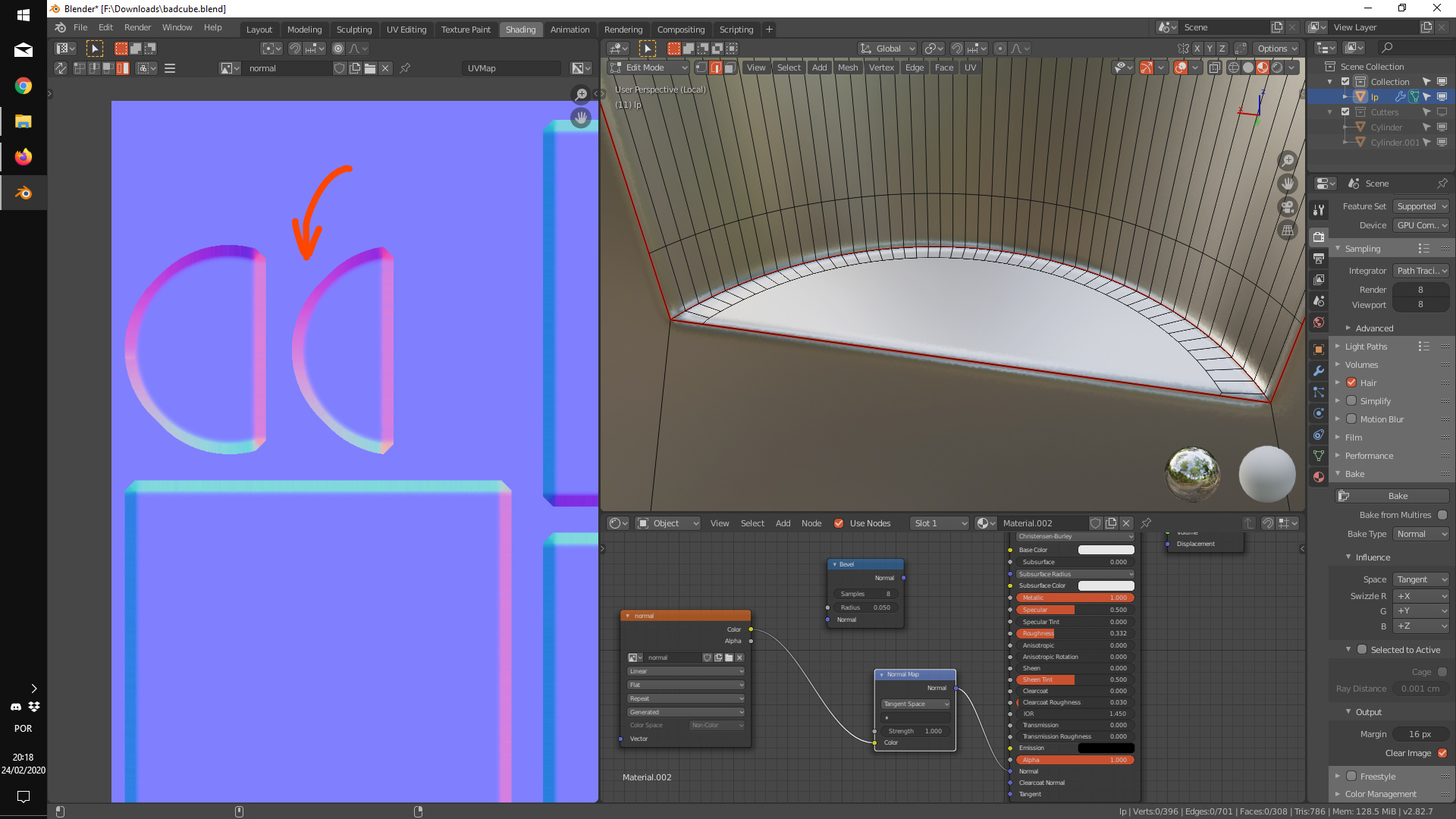 Baking issues with the Bevel shader 18 by mrgesy Materials and