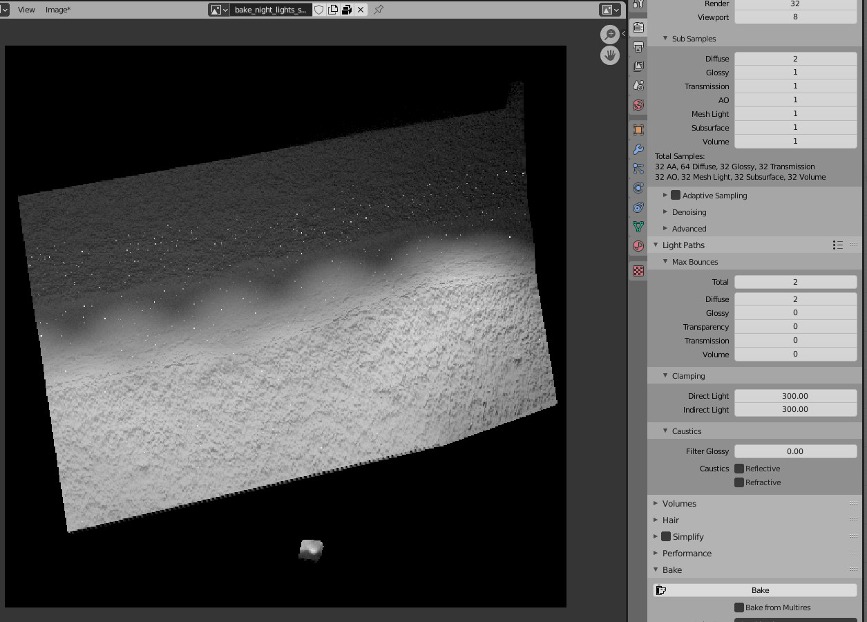 Always fireflies in cycles bakes. How to get rid of them? Lighting