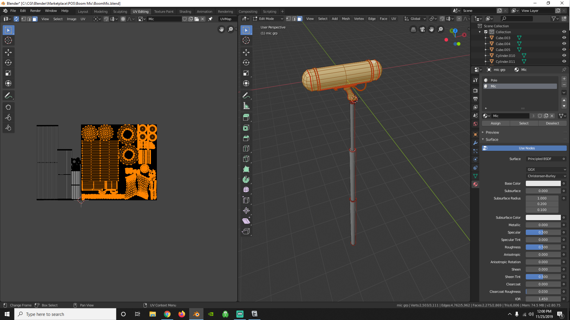 UV Mapping multiple channels for one object Materials and Textures
