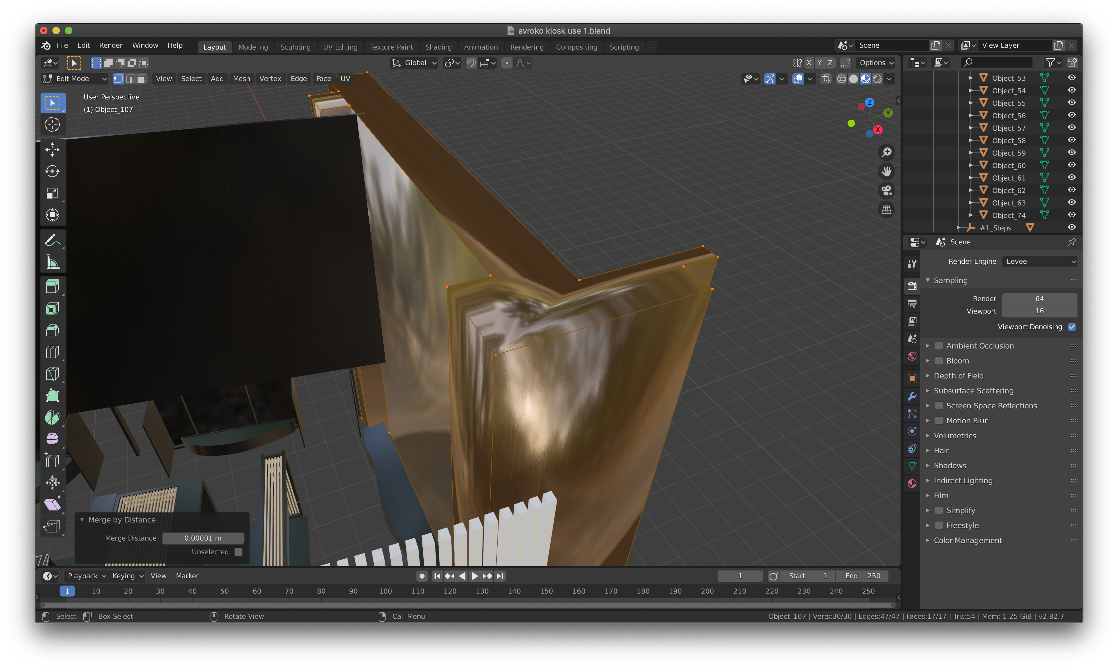 All faces on object are separated, 'merge vertices' messes up render
