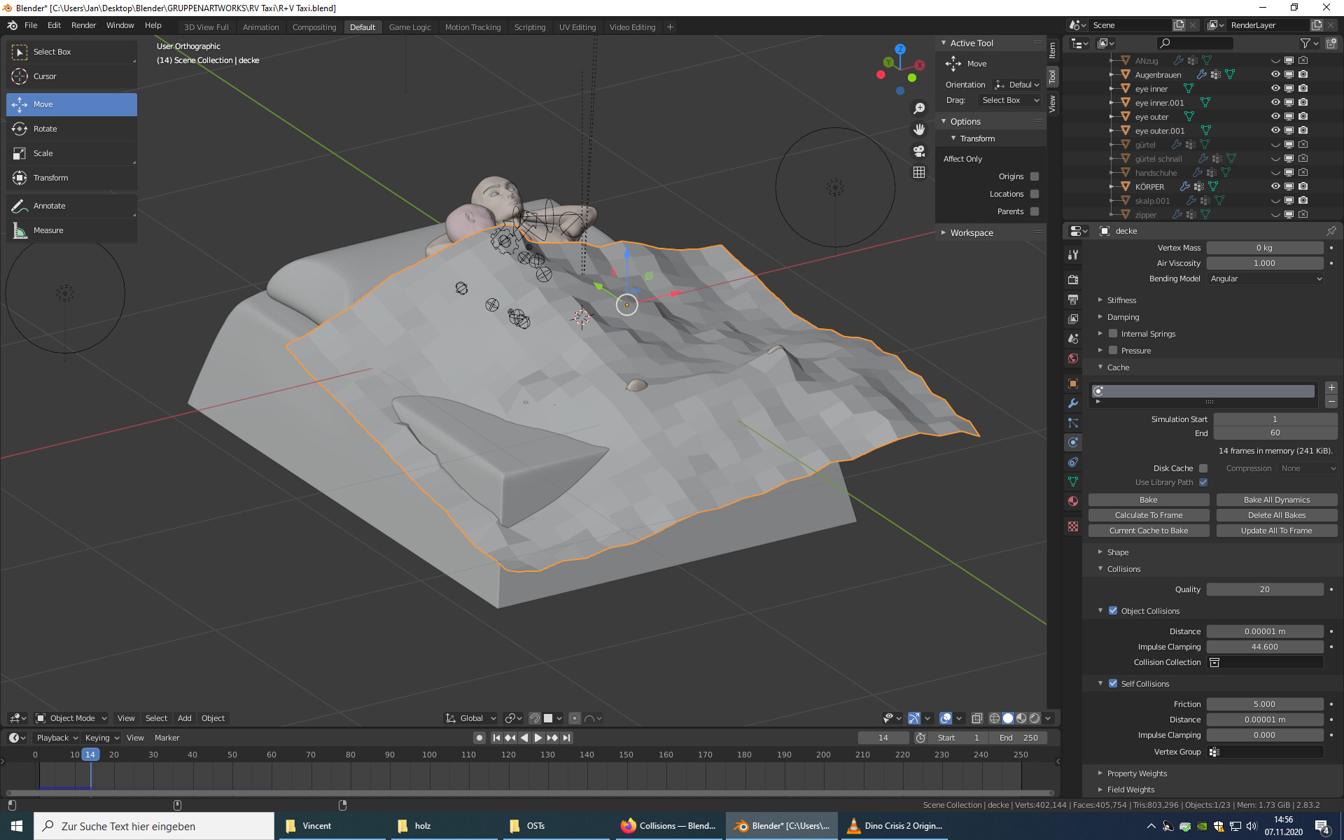 Cloth is colliding with some objects but not all Particles and