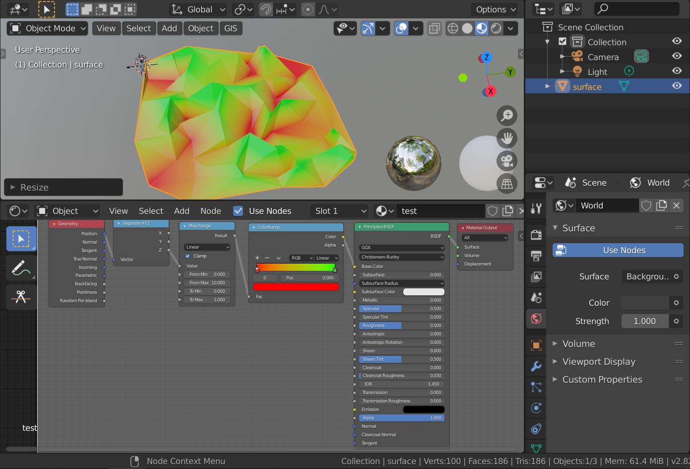 How to use external values as input for color ramp shader node