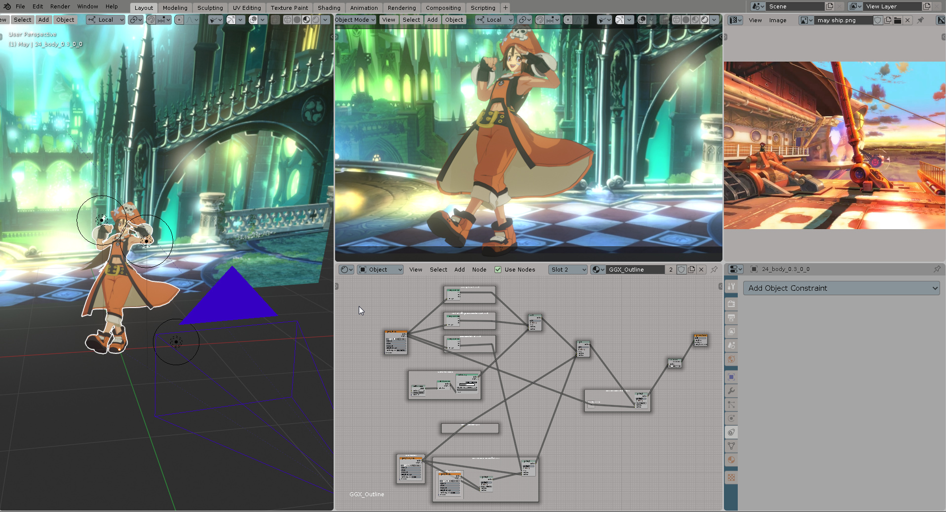 Guilty Gear 2015 shader in Blender 2.81 Works in Progress Blender