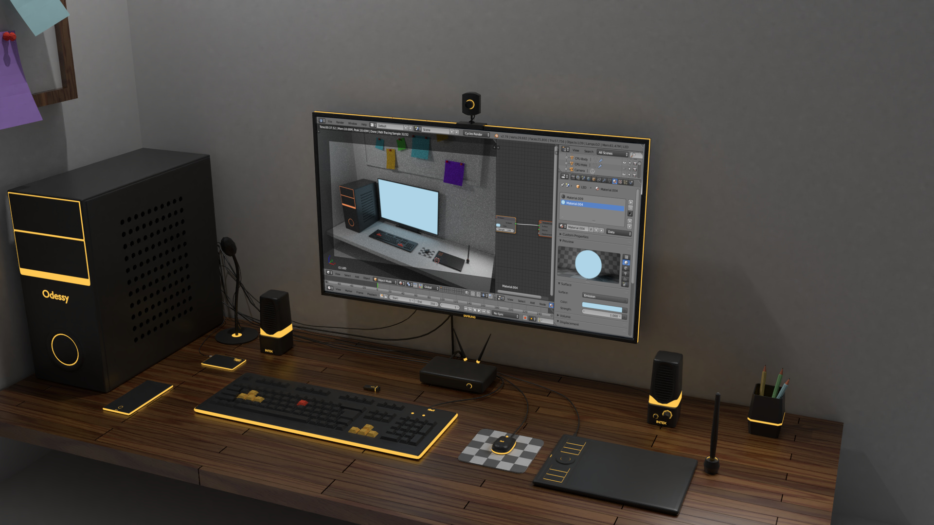Blender Artists Challenge ‘My Desk’ 19 by purbosky Blender