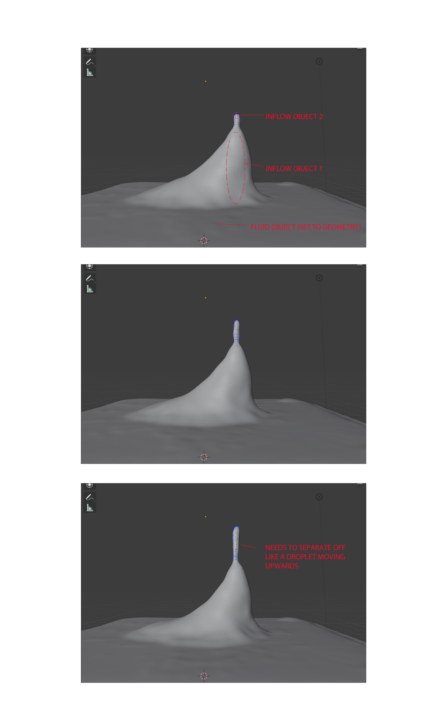 Trying to emulate zero G fluids with inflow objects Particles and