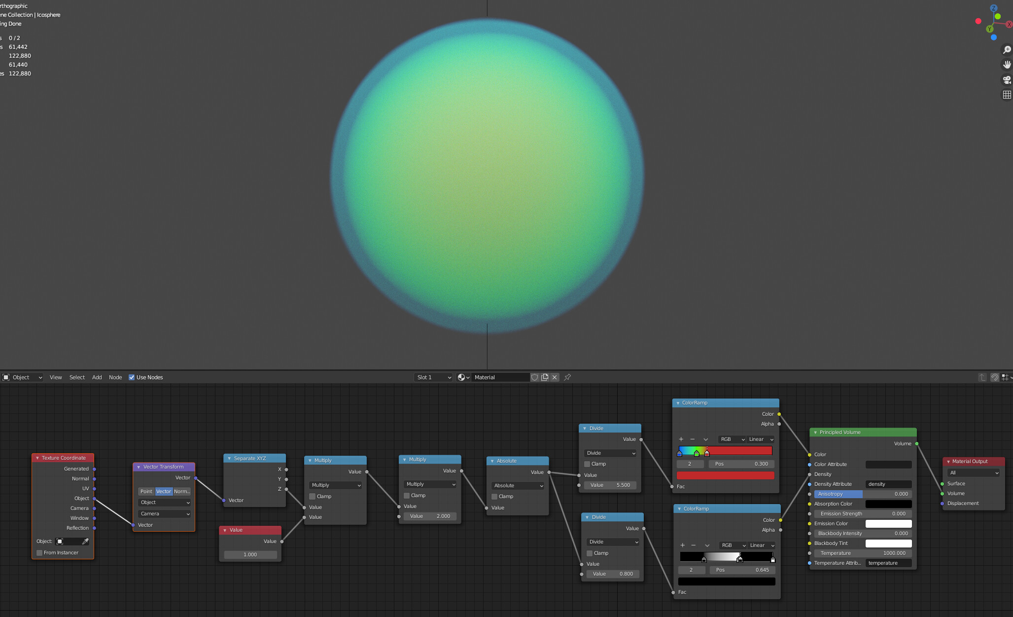 How can I create Volume Density based on the thickness of the object