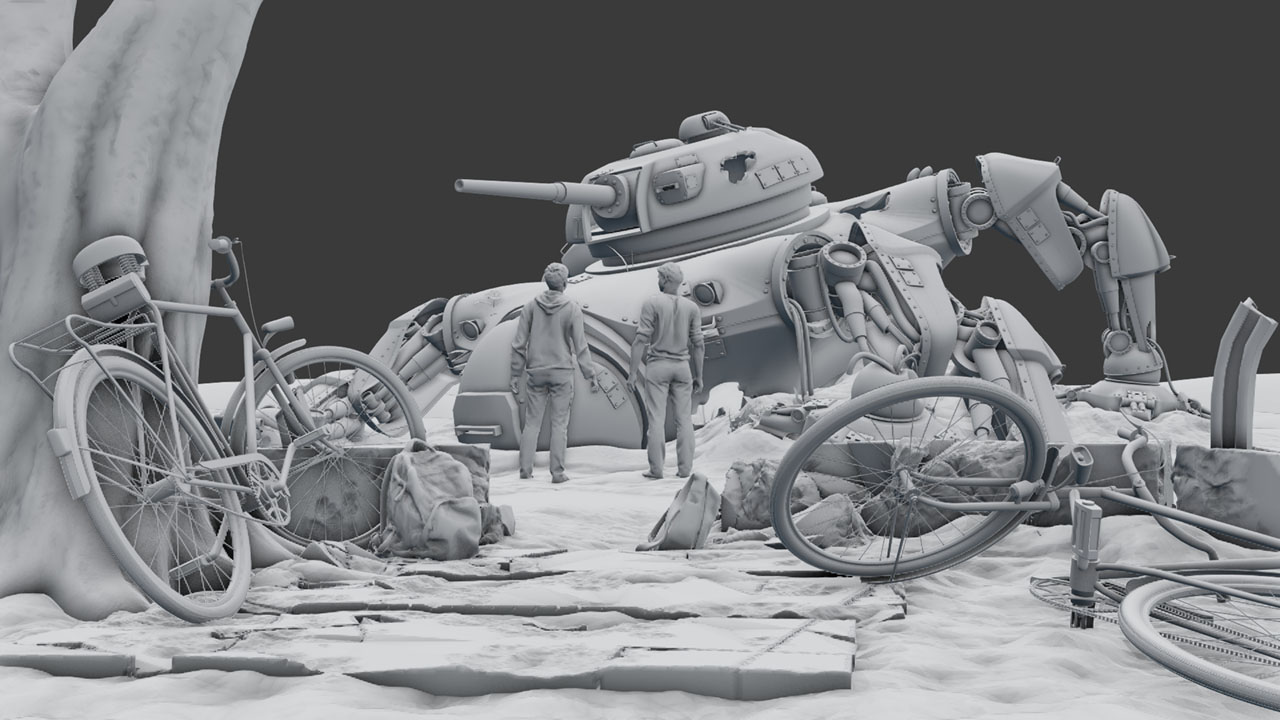 Video Movie Scene Creation in Blender 3D