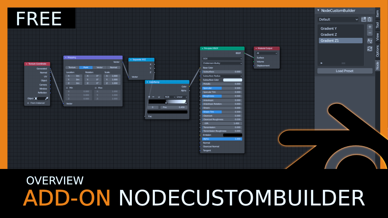 Blender Addon Overview NodeCustomBuilder 2.8 (Free addon) BlenderNation