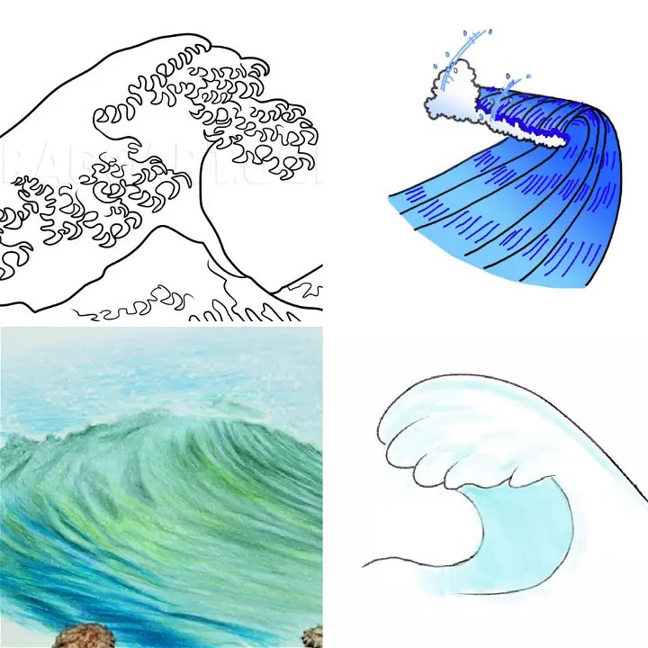 How To Draw Ocean Waves With Pencil
