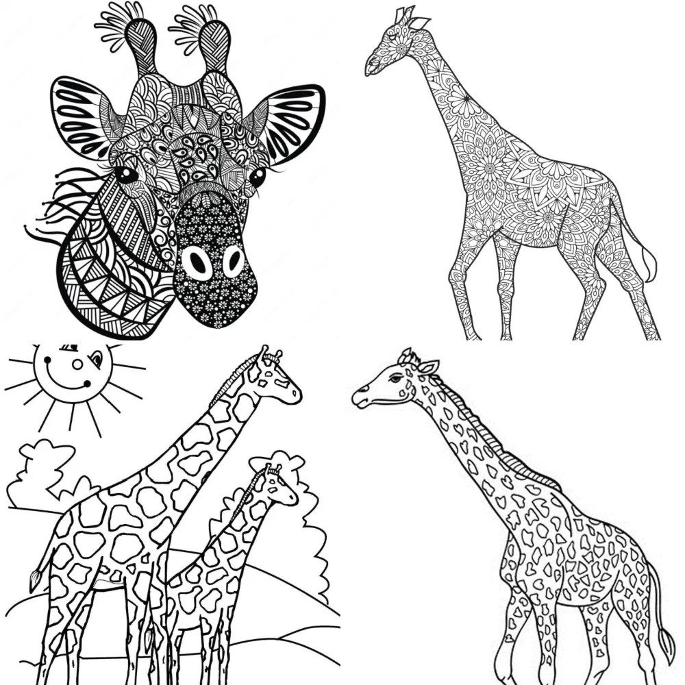 25 Free Giraffe Coloring Pages for Kids and Adults