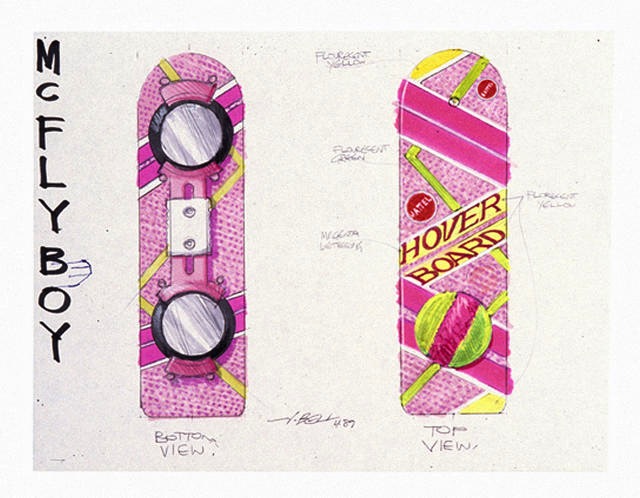 See early designs for Marty McFly's Back to the Future 2 hoverboard