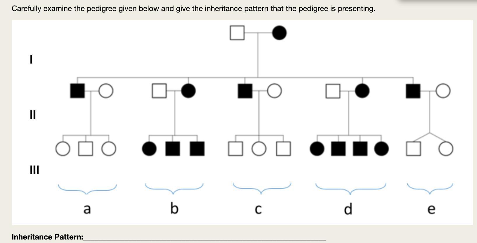 [FREE] Carefully examine the pedigree given below and determine the