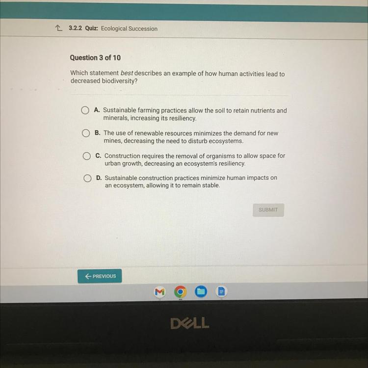 Which statement best describes an example of how human activities 