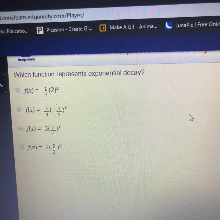 Which Function Represents Exponential Decay? - brainly.com