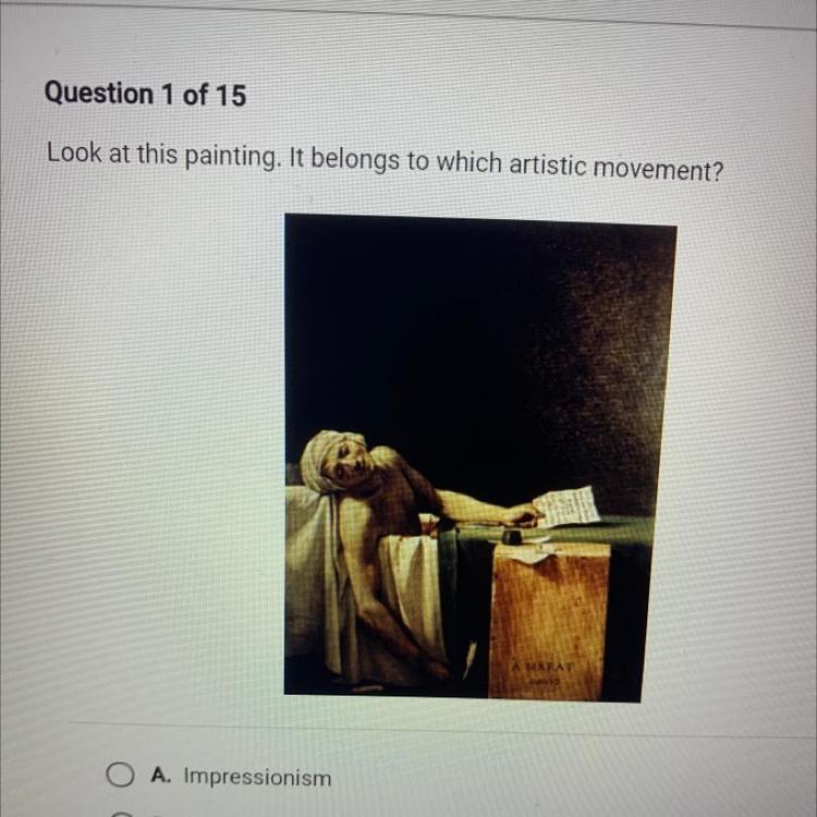 Look at this painting. It belongs to which artistic movement? A 