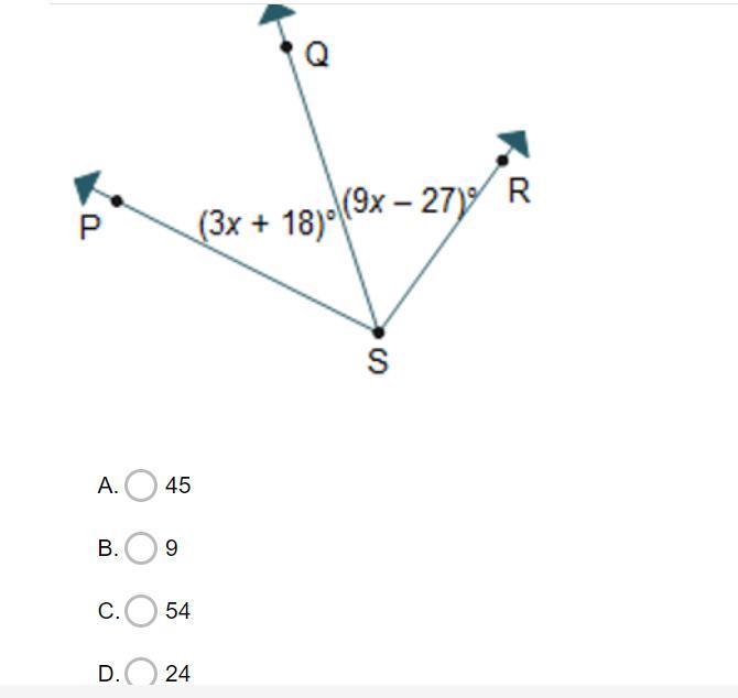 Angle PSR measures 99°. What is the measure of ∠PSQ in degrees